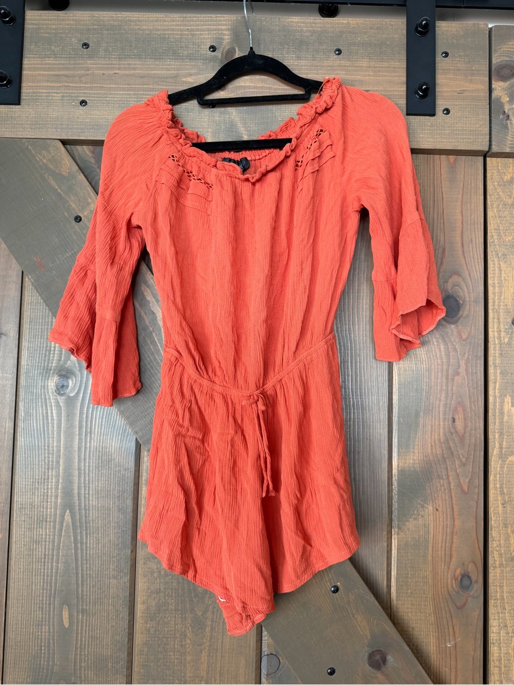 Top shop Women's Coral Peasant Neckline Romper